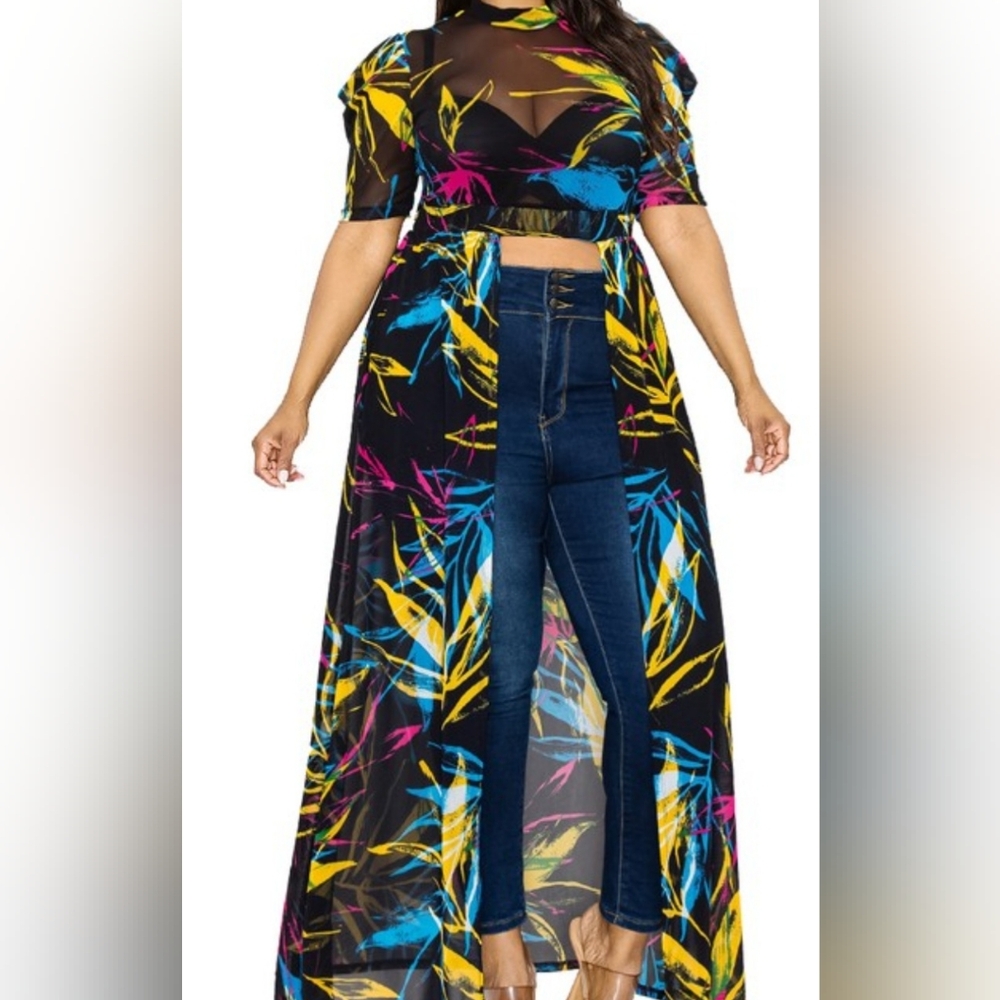 Colorful Sheer Maxi Top